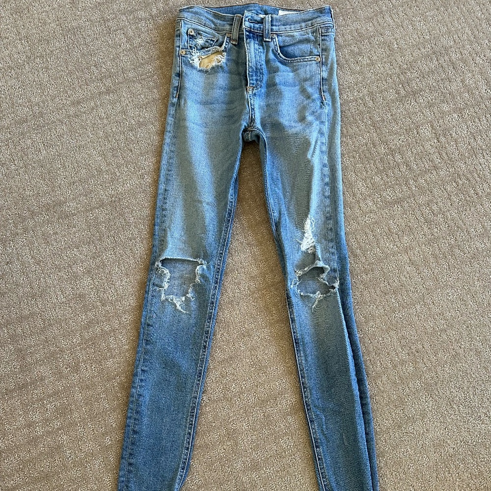 Rag and Bone Skinny Ripped Jeans